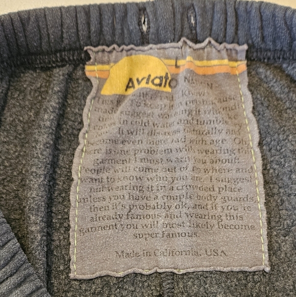 Aviator Nation, 5 STRIPE SWEATPANTS, charcoal/blue, size L - Picture 5 of 6